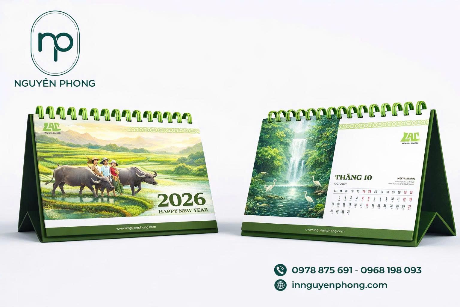 Mẫu lịch tết để bàn thiết kế đẹp